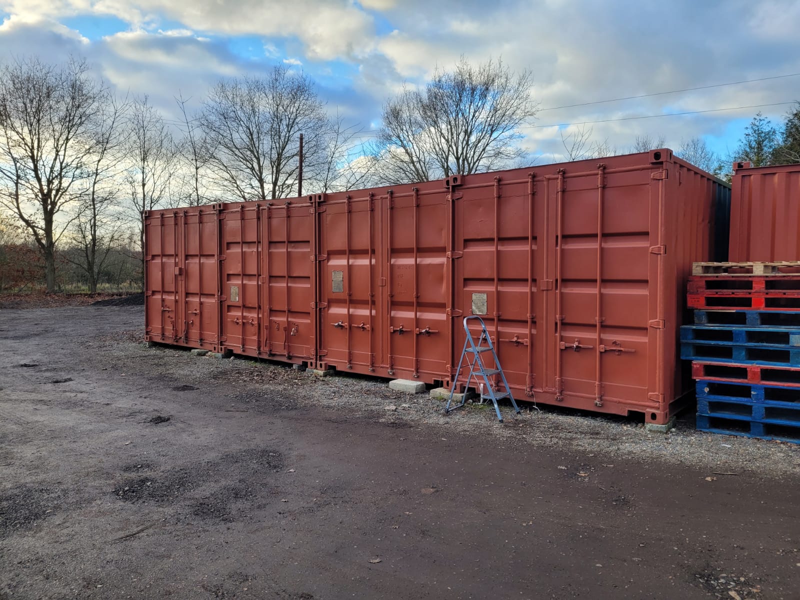 Storage containers before repainting