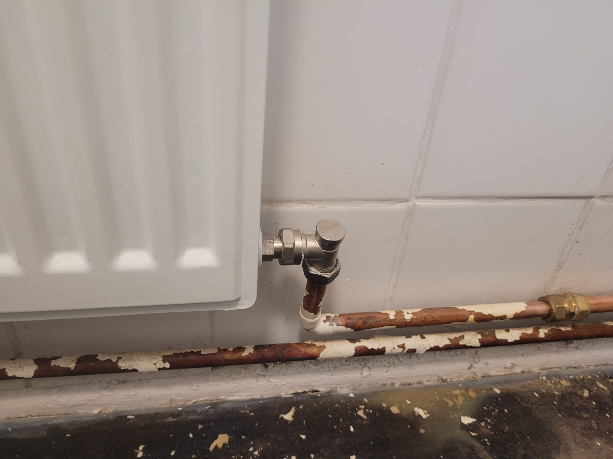 New radiator valve fitted, system tested